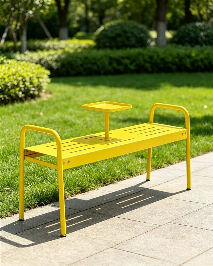 2 Seater Outdoor Metal Bench With Built-in Table price