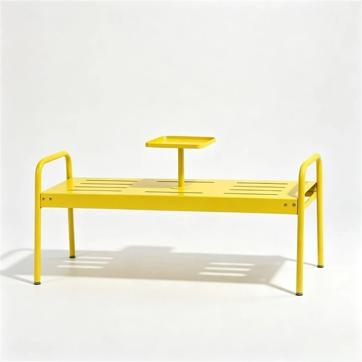 2 Seater Outdoor Metal Bench With Built-in Table manufacturers