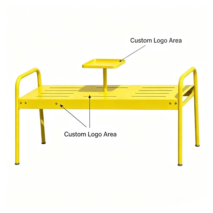 2 Seater Outdoor Metal Bench With Built-in Table manufacturers