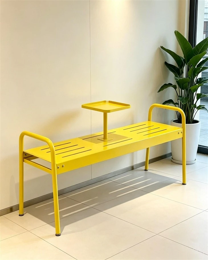 2 Seater Outdoor Metal Bench With Built-in Table suppliers